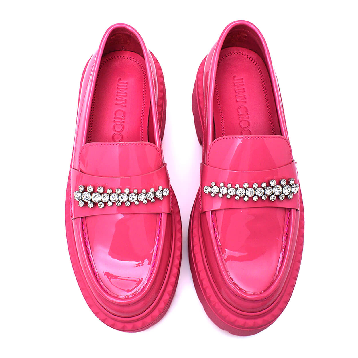 Jimmy Choo -Bryer Crystal  Patent  leather loafers 38